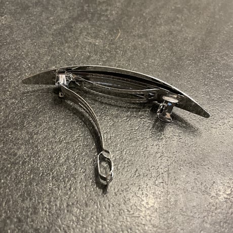 Matte Rhombus Plate Hair Barrette（Silver）／HA_144