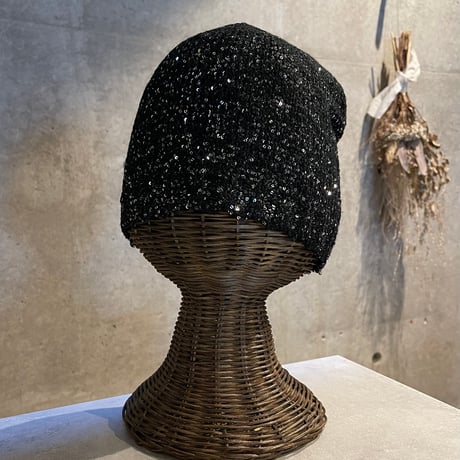 2409HW0047(S)/ Spangle knit cap（Black）