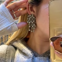 2405ER005 / Metal ball shower Clip Earrings（Silver）
