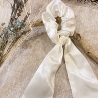 Mini ribbon Hair tie（White）/ HA-089