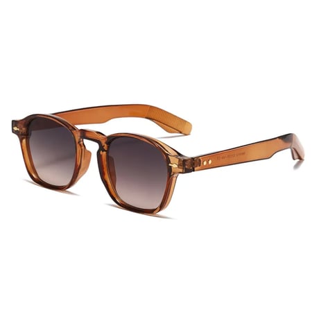 【 Select 】Vintage Retro Square Decoration Design Sunglasses (Tea)