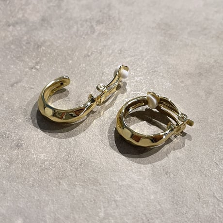 Round craft hoop Earring（Gold）/ 2210_ER0119