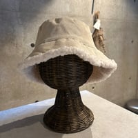 2409HW0053(S)/ Corduroy×Boa Reversible Hat（Ivory）