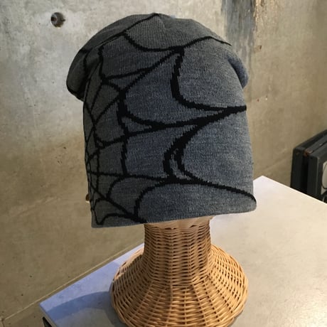 2609HW077(S)  / Spiderweb Knit beanie Cap（Gray）