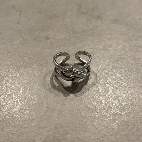 2311RG0324 / Double line cross ring（Silver）
