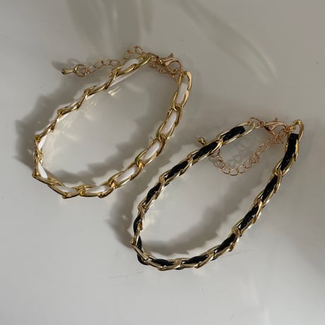 23AWBR013 / Chain combination Design Bracelet（Black）