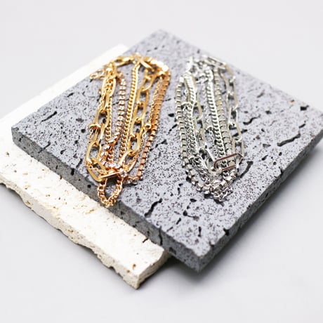 quadruple design Chain Bracelet（Gold）/ 2111_BR0125