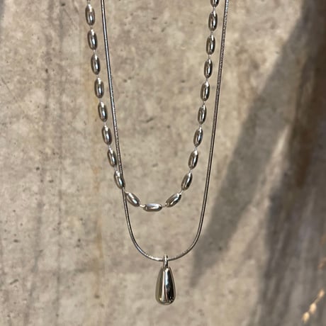 2508NC0353 /  Drop layered Necklace（Silver）
