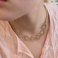 2508NC0356 / Heart motif Connect Necklace（Gold）