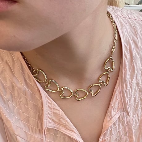 2508NC0356 / Heart motif Connect Necklace（Gold）