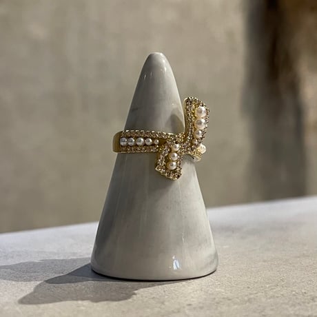 2407RG0500 / Pearl knot twist ring（Gold）