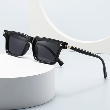 【 Select 】Vintage Square Gradient High Quality Sunglasses (Black/Navy)