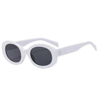 【 Select 】Retro Oval Flame Sunglasses (White/Grey）