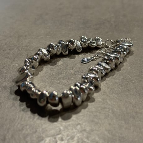 2505BR0086 / Metal beads chain  bracelet（silver）