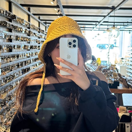 2503HW0079(S) / Wired Knit Bucket Bonnet（Camel）