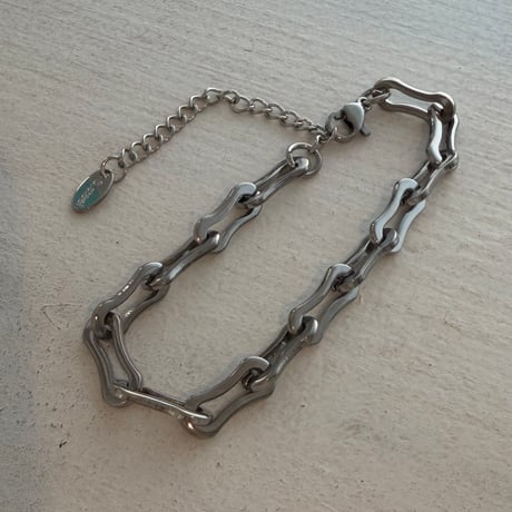 2605BR0129 / Wave connect chain Bracelet（Silver）