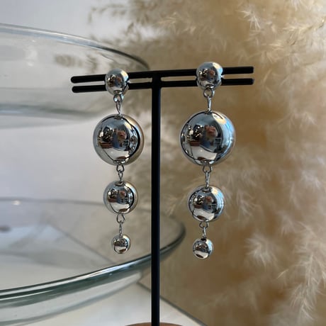 2405PR0716 / Mulch metal ball connect pierce （Silver）