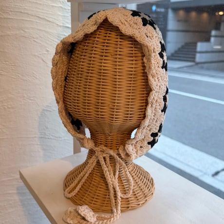 2606HW068(S) / Floral Hooded Bonnet（Beige）