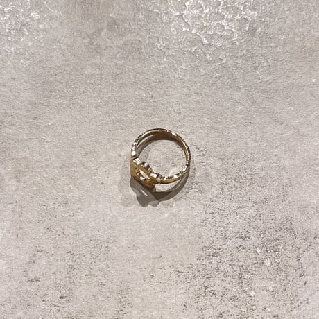 Metal flower motif ring（Gold） / 2211-RG0264
