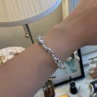 2505BR0086 / Metal beads chain  bracelet（silver）