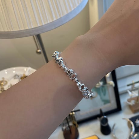 2505BR0086 / Metal beads chain  bracelet（silver）