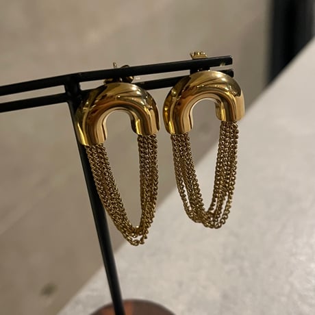 2510PR0824 / Semicircle fringe chain Pierce（Gold）