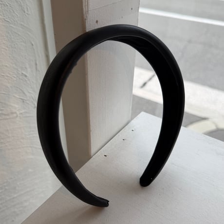 2606HA0091(S)/ Fake Leather Simple Headband（Black）