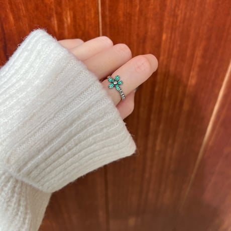 2512RG0688 / Color flower ring （Silver）