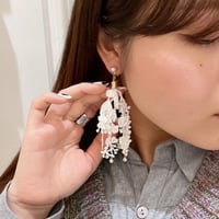 Hanging  Tassel  Flower Lace Earrings（White） /  2112_ER091