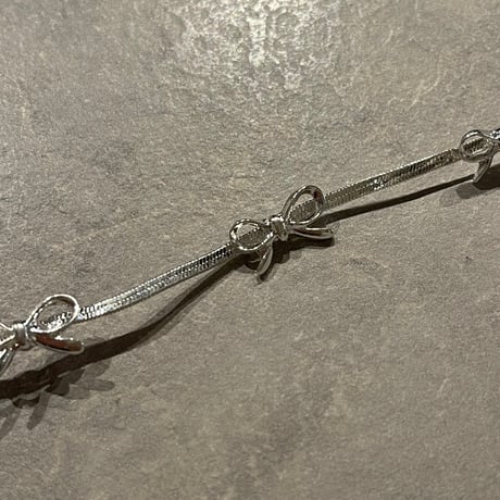 2411BR0058 ／ Mini ribbon motif herringbone bracelet（Silver）