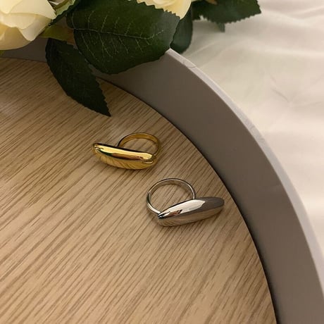 Creative Water Drop Geometric ring （Silver） /  2107-RG117