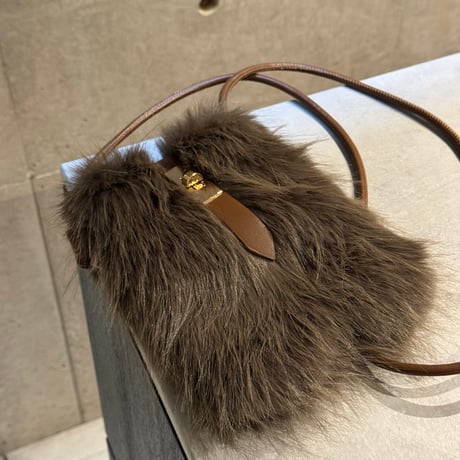 2512BG046(S) / Fake fur Mini Shoulder Bag (Brown Mix)