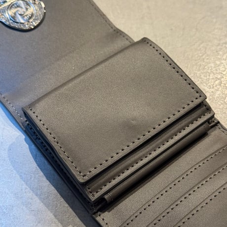 2509GS040(S)/ Point Tri-fold Wallet（Gray)