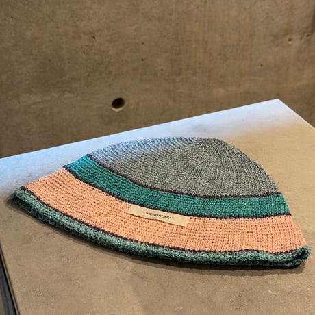 2508HW0099(S) / Glitter border knit cap（Green）