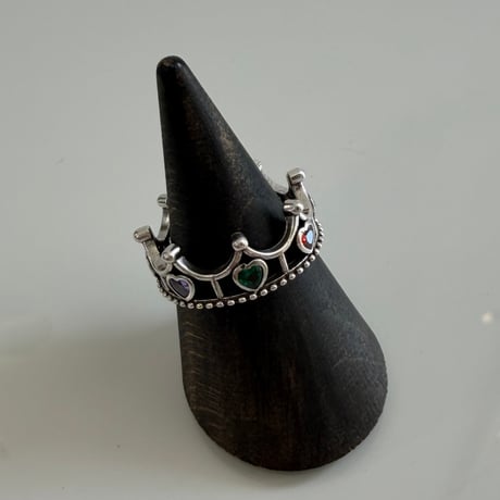 2606RG0810 / Crown Heart color stone ring（Silver）