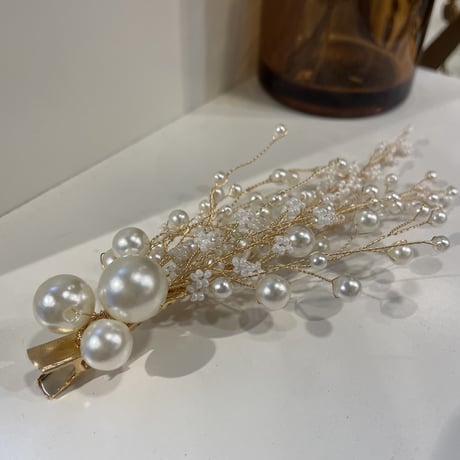 Pearl Mini Flower Hair clip（Pearl）／HA_142