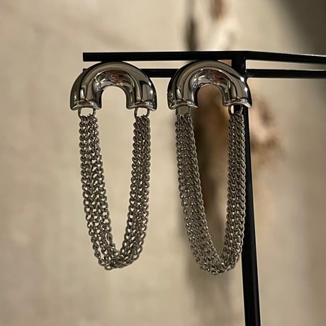 2510PR0824 / Semicircle fringe chain Pierce（Silver）