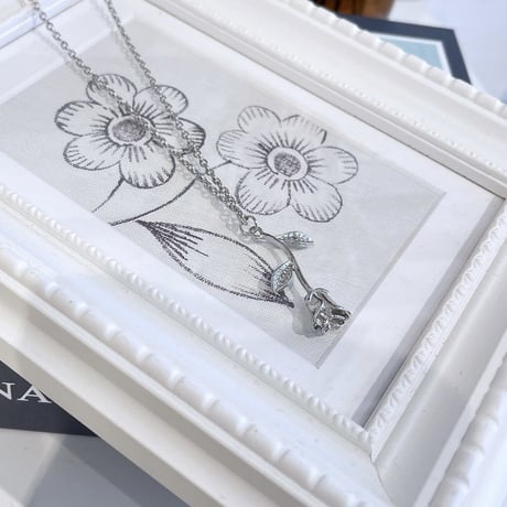 Rose motif necklace（ Silver ）/  2205_NC0143