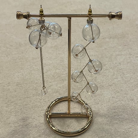 2404PR0707 / bubble ball asymmetrlong pierce （Gold）