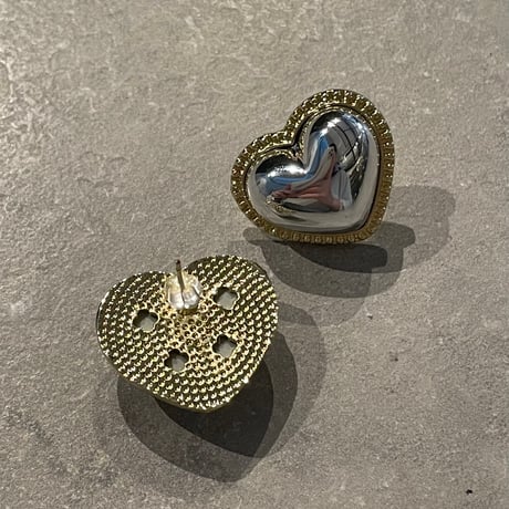 2405PR0721/  double color heart  pierce（Silver/Gold）