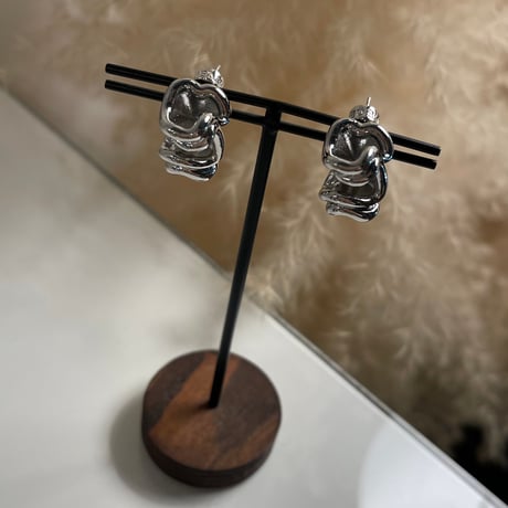 2403PR0665 / Twist metal irregular Pierce（Silver）
