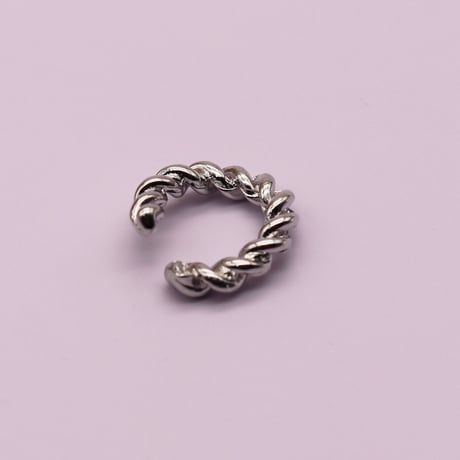 Rope Chain Twist Hoop Earcuff （Silver/Small） / EC056