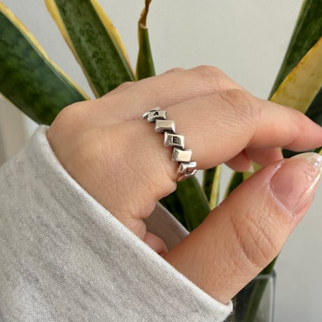 2604RG0778 / Square text ring（Silver）