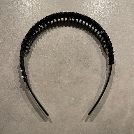 2409HA0081 /  Pearl stone headband（Black）