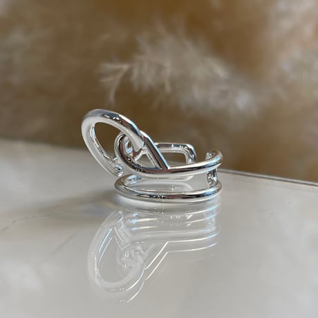 2407RG0497 / Irregular twist double line ring（Silver）