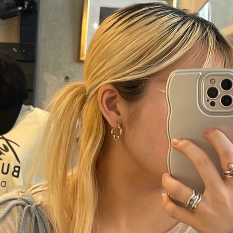2505PR0777 / Flower shape hoop Pierce（Silver）
