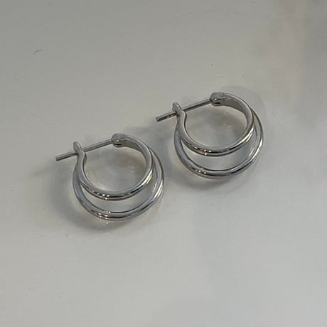 2404PR0689 / Metal double hoop Pierce（Silver）