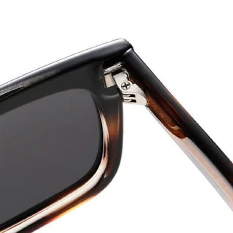 【 Select 】Retro Square Polarized Sunglasses (Demi/Grey)