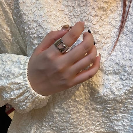 2407RG0499 /  Heart shape hole ring（Silver）