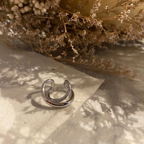 EC104 / Double line curve  Earcuff(Silver)